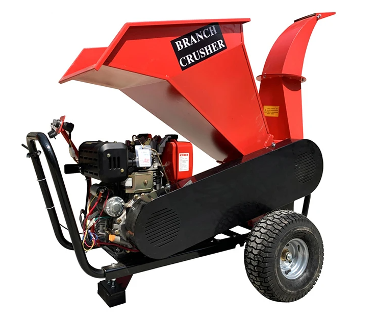 Branch crusher orchard grape branch crusher mobile gasoline vertical wood crusher 12cm