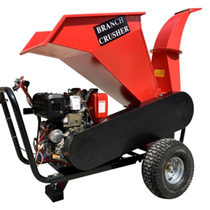 Branch crusher orchard grape branch crusher mobile gasoline vertical wood crusher 12cm