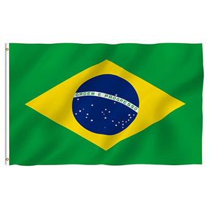 Manufacturers 3x5 brazil flag - bright colors and anti-fading materials - polyester canvas and brass buttonhole wholesale