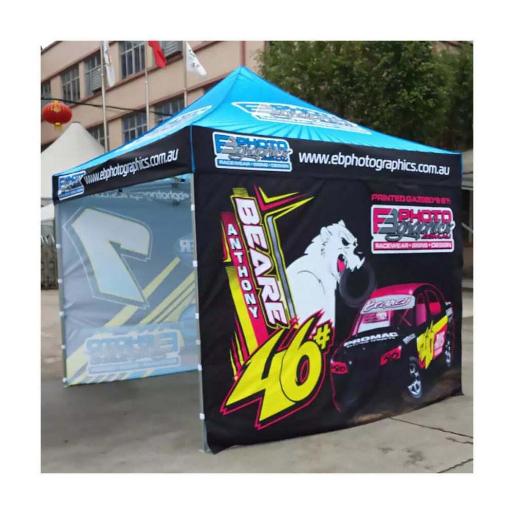 Custom 10x10 40mm Hexagon Aluminum Frame 600D Trade Show Tent Custom 3x3 Outdoor Pop Up Car Gazebo Canopy Advertising Tent