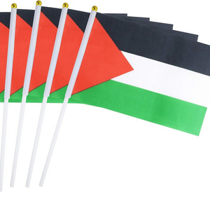 In-stock Hand Held Mini Palestine Stick Palestinian National Country flag for International Festival Events Party Decorations