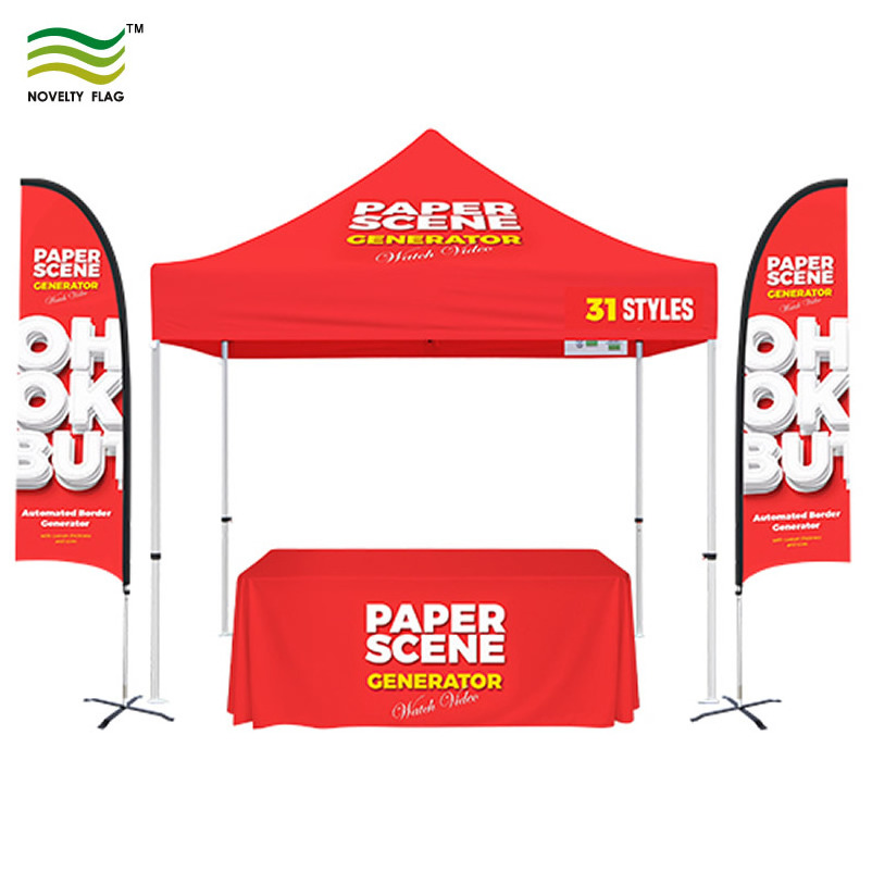 tent 3x3m folding gazebo 10x10 canopy tent custom print customized Pop Up trade show Tent include Feather Flag Table Cloth