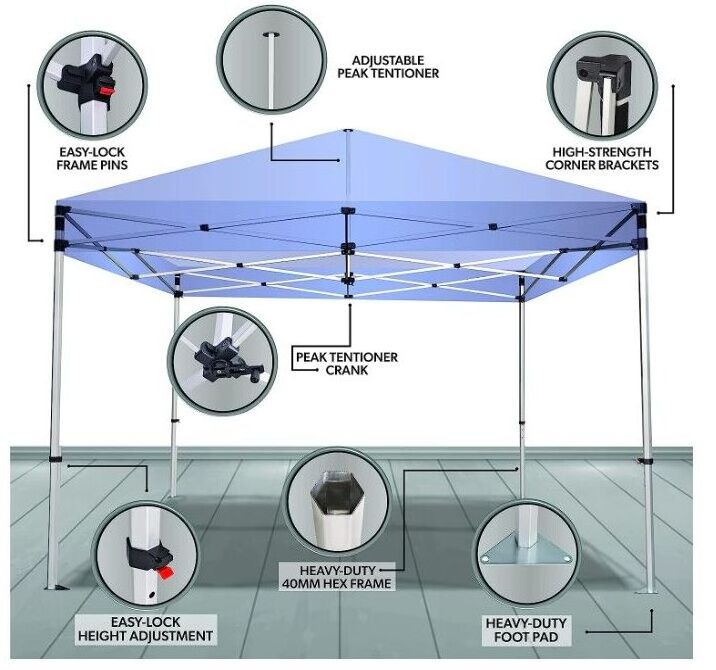 Custom Logo Aluminum Frame Folding Waterproof Portable Pop Up White Canopy Polyester Outdoor Tent 5x5 Ft 3x9 for advertisement