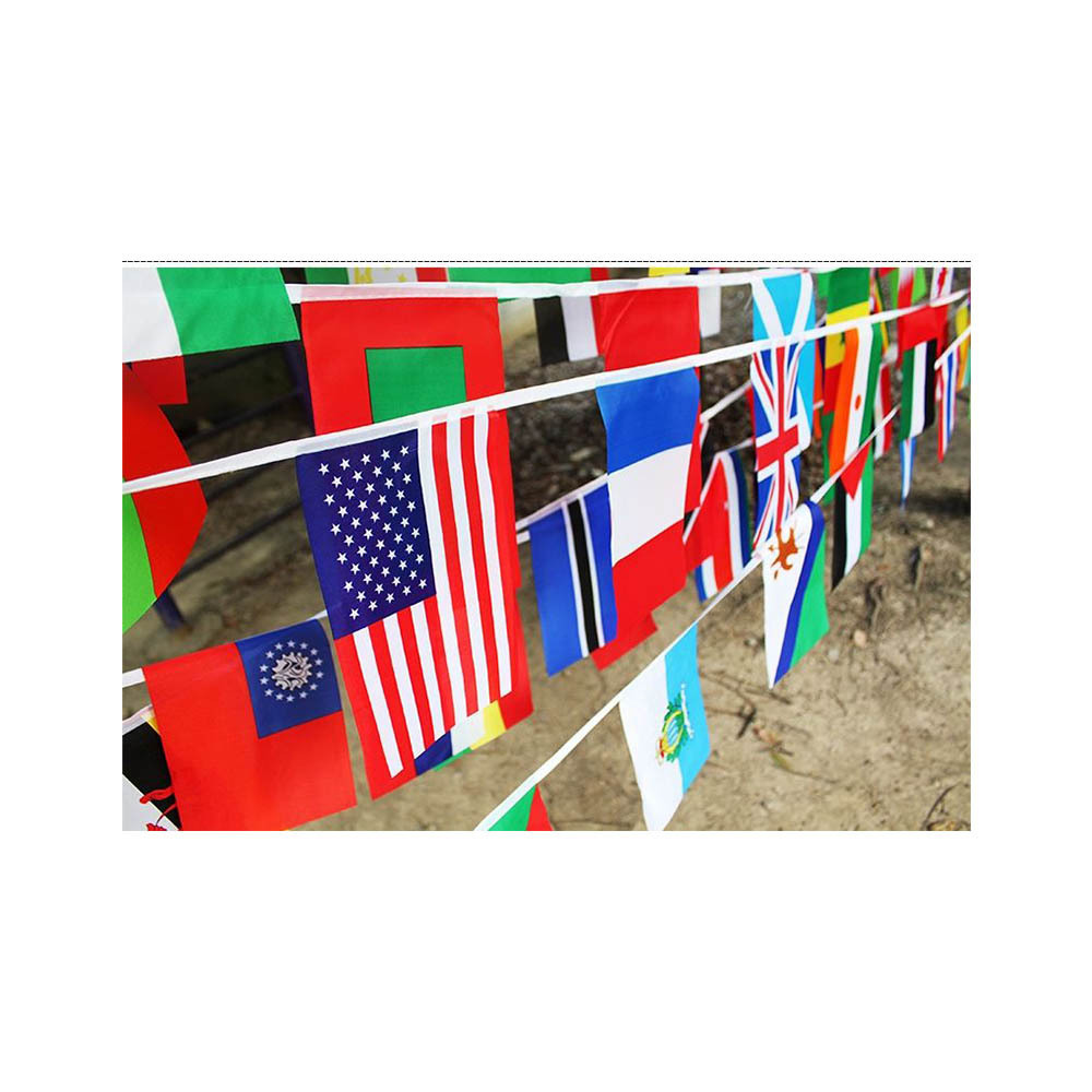 Wholesale Advertising Polyester France World Country Flags Bunting fabric strings bunting flags custom