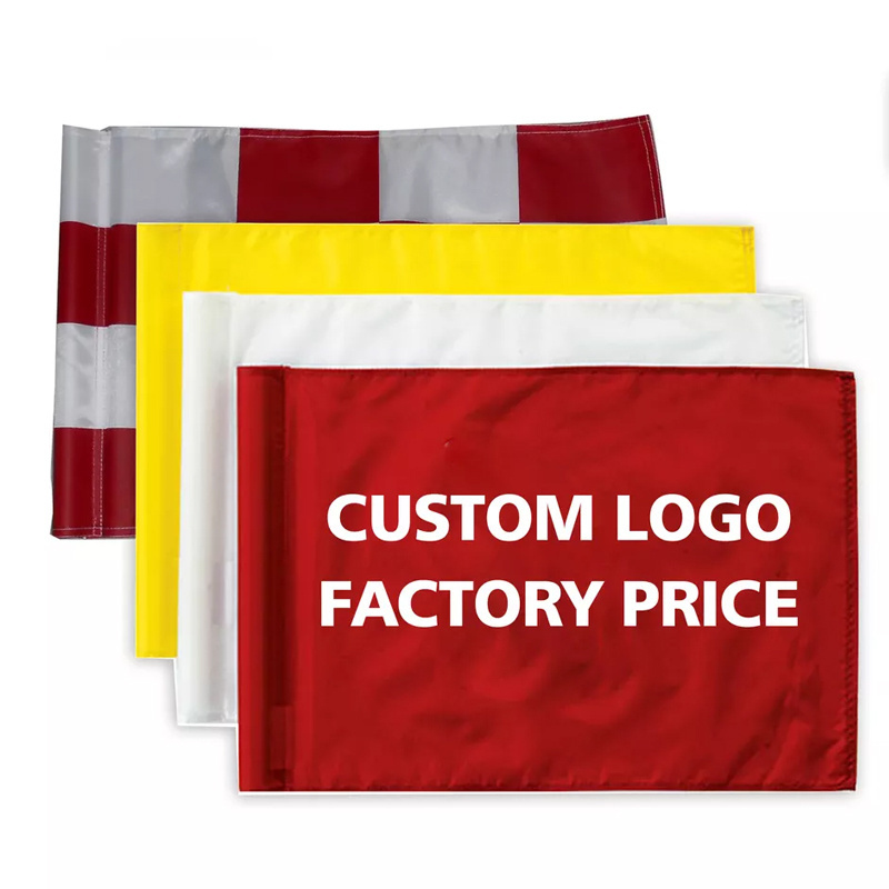 Wholesale Golf Hole Flags Custom Double Sided Miniature Logo Nylon Mini Golf Flags