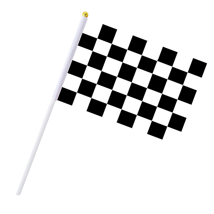 Racing Car Flag Sport Events Decorations Supplies Mini Hand Held Plastic Hand Stick Checkered Flags