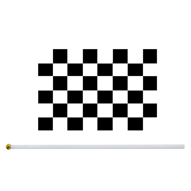 Racing Car Flag Sport Events Decorations Supplies Mini Hand Held Plastic Hand Stick Checkered Flags