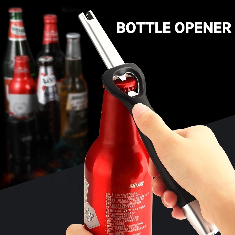 Camping bottle opener rechargeable electrical usb arc electronic lighter for candle