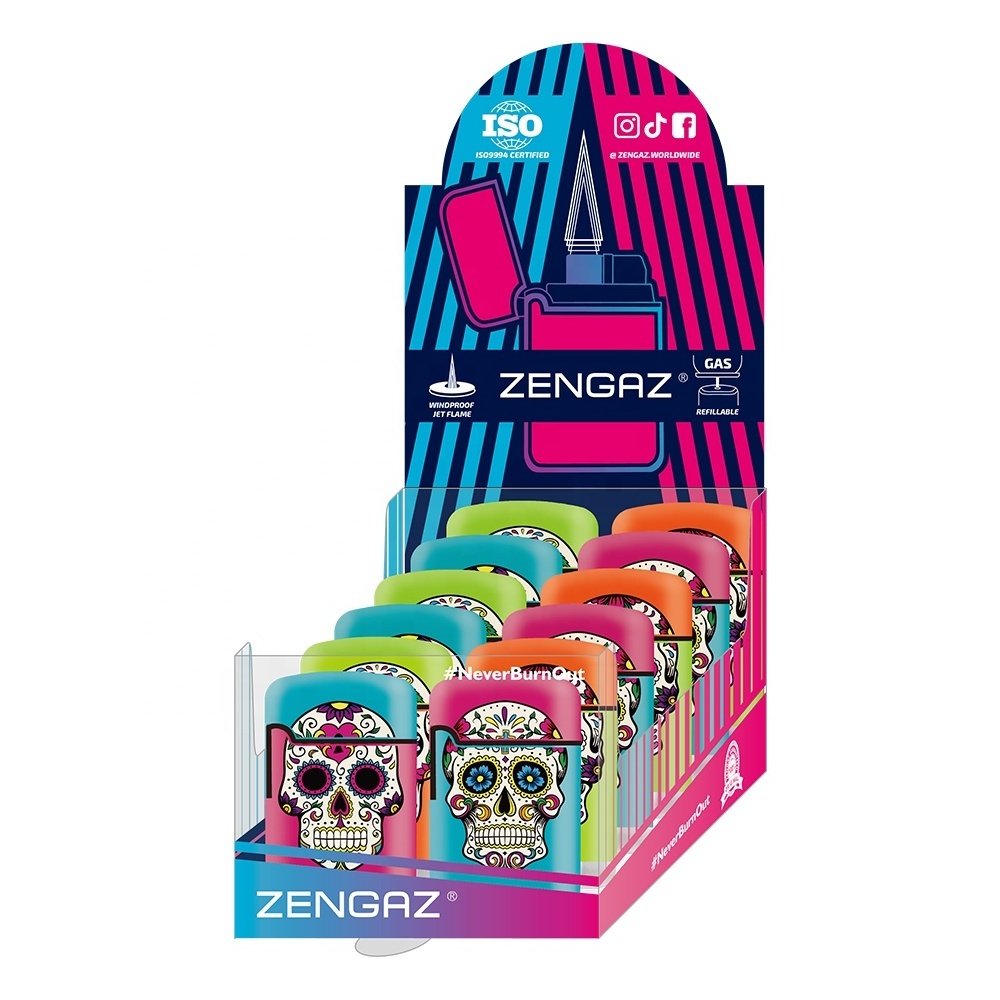 ZENGAZ ZL-3 Cool Unique Mexican Design Torch Jet Refillable Butane Gas Lighter For Smoking Cigarettes And Cigars