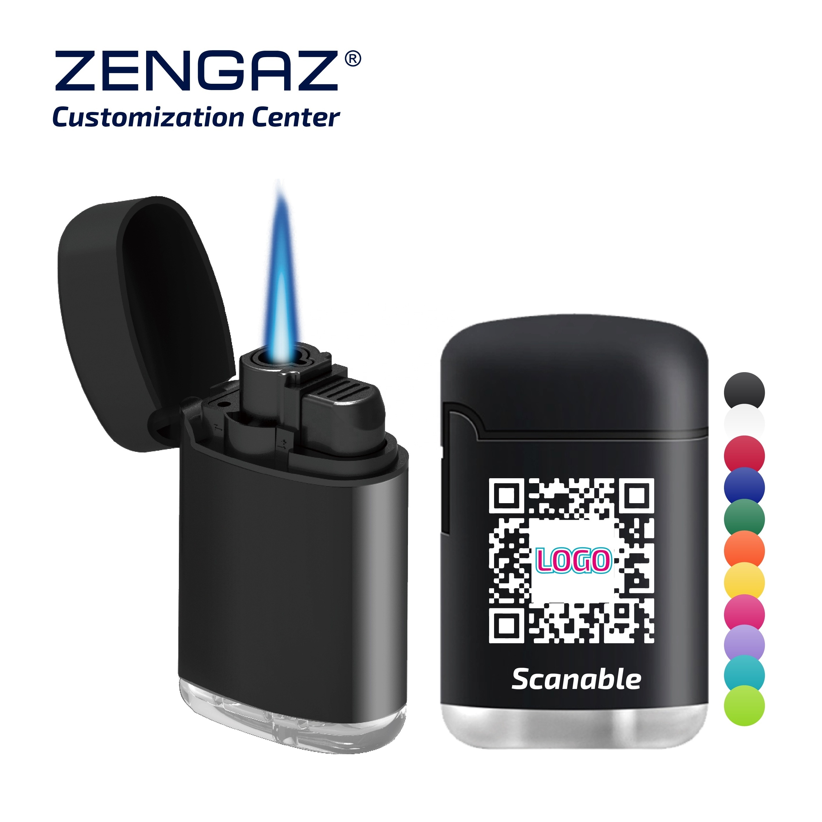 ZENGAZ ZL-3 Custom Logo Design Refillable Jet Flame Lighter ahd Other Torch Cigarette Lighters