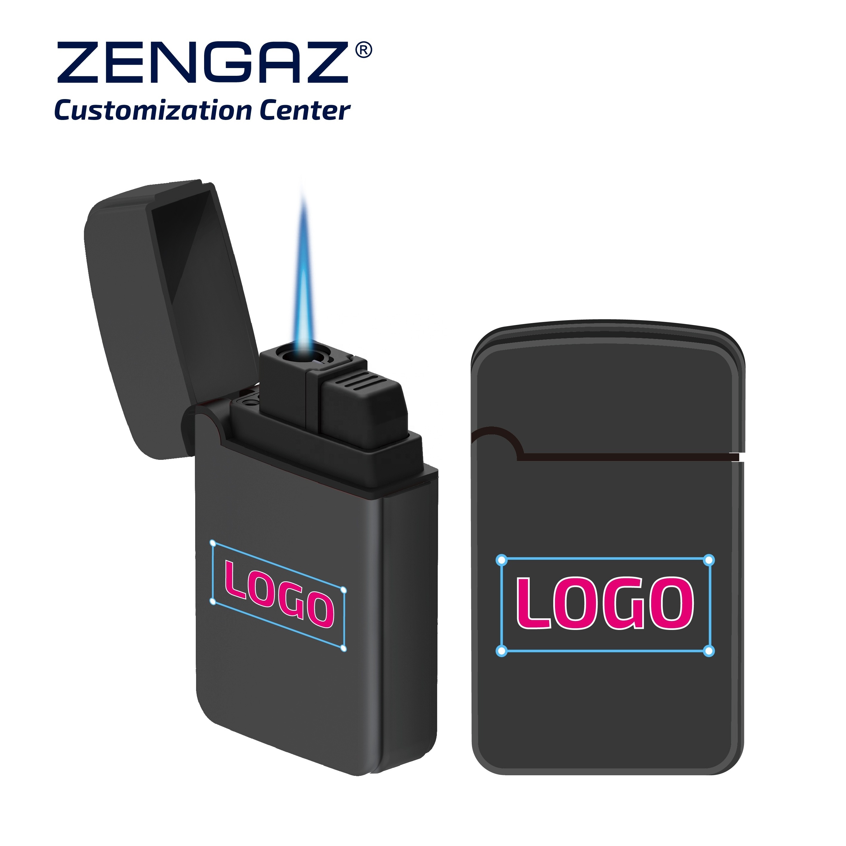 ZENGAZ ZL-12 Fancy Custom Logo Refillable Butane Torch Lighter For Cigarette Smoking Accessories