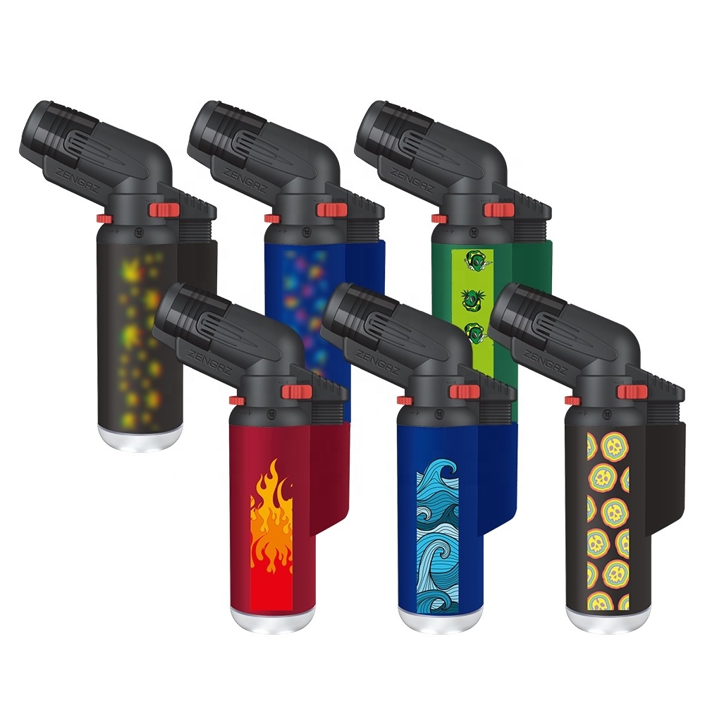 ZENGAZ CUBE Cool Design Jet Flame Refillable Butane Windproof Mini Torch Lighter