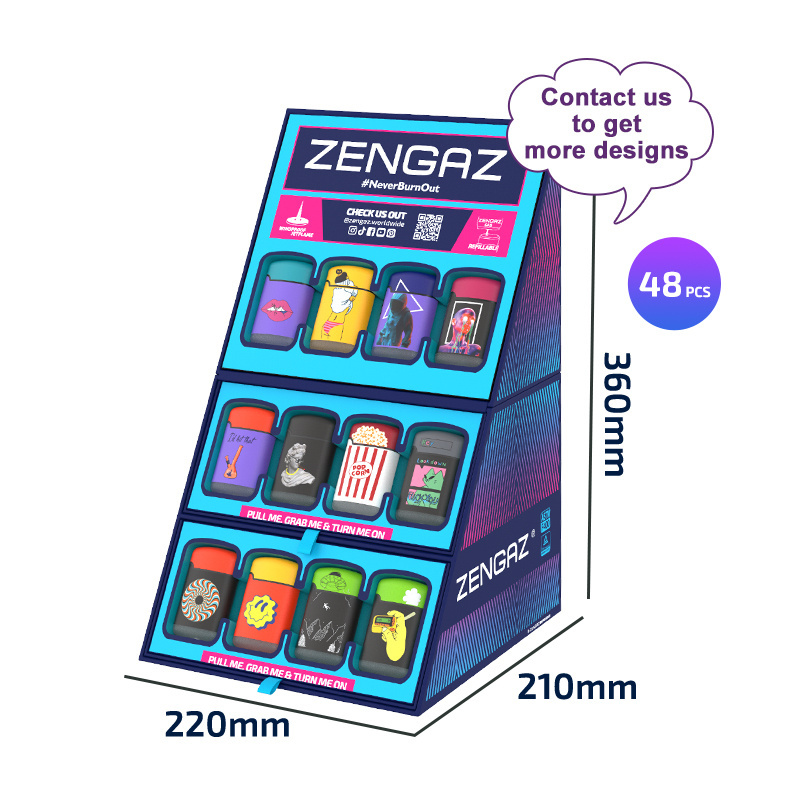 ZENGAZ CUBE Cool Design Branded Display Box Refillable Lighters For Smoking Cigarettes and Cigars