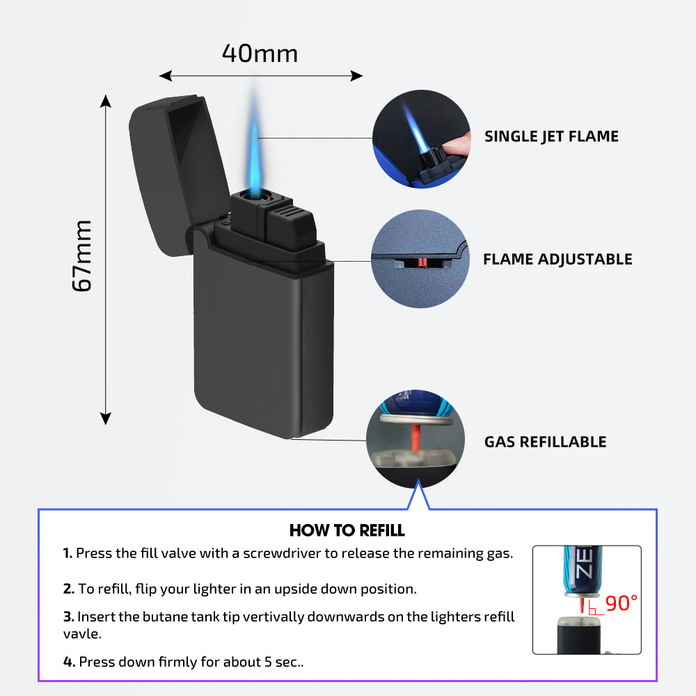 ZENGAZ CUBE In Stock Refillable Butane Gas Creative Torch Lighter Encendedor for Shisha Cigar Pipe Smoking