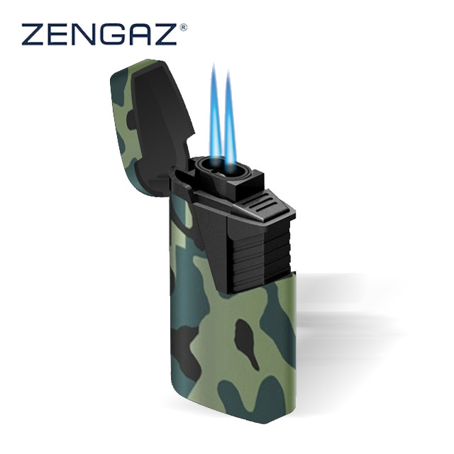 ZENGAZ ZL-9 Camouflage Dual Double Jet Flame Turbo Lighter For Outdoor Camping