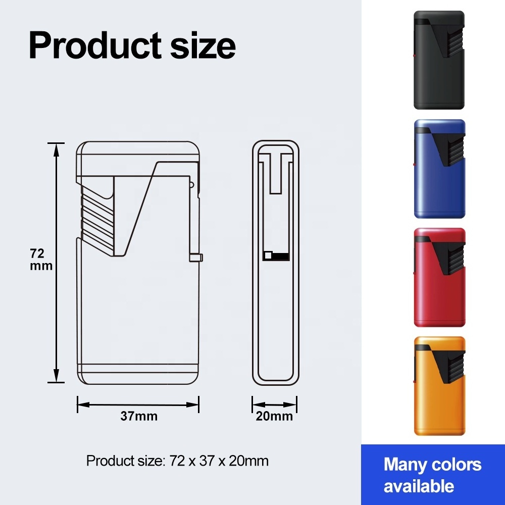 ZENGAZ ZL-9 Windproof Custom Logo Refillable Butane Gas Double Flame Jet Cigar Torch Lighter