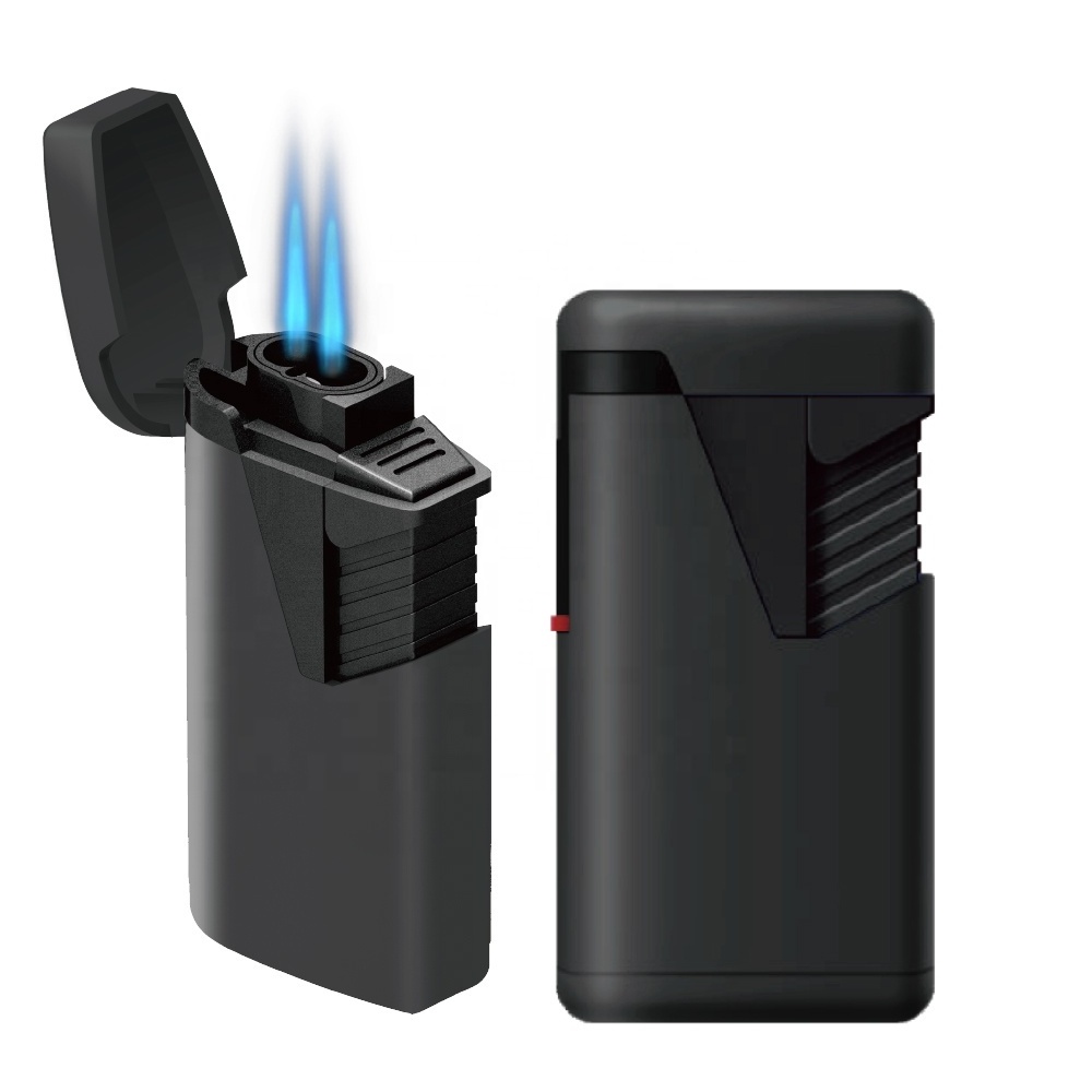 ZENGAZ ZL-9 Windproof Custom Logo Refillable Butane Gas Double Flame Jet Cigar Torch Lighter