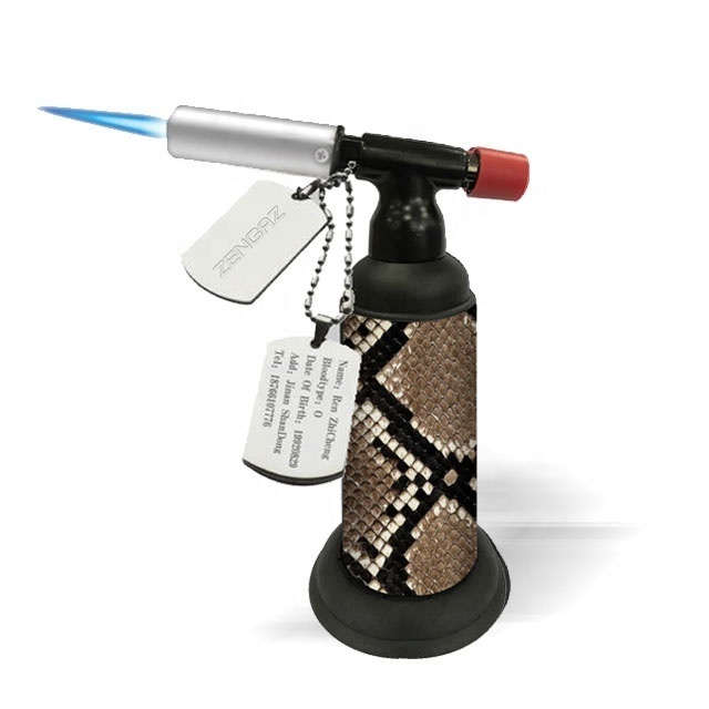 ZENGAZ ZT-200 Refillable Blow Torch Lighter Gun with Leather Case for Shisha herb Smoking