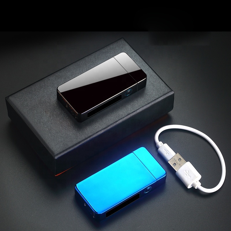 Sublimation Blank Cigarette Electronic Rechargeable Dual Arc Plasma USB Lighter with Charger