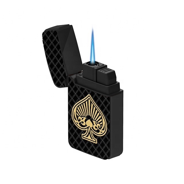 ZENGAZ ZL-12 3D UV Print Poker Design Jet Flame Windproof Cigarette And Cigar Lighter