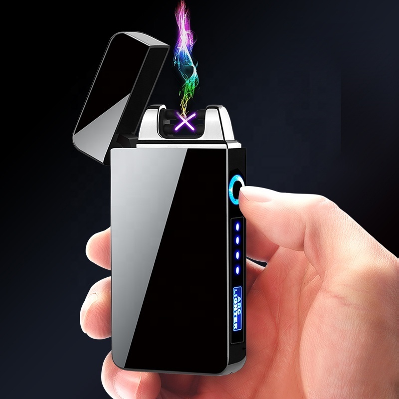 Sublimation Blank Cigarette Electronic Rechargeable Dual Arc Plasma USB Lighter with Charger