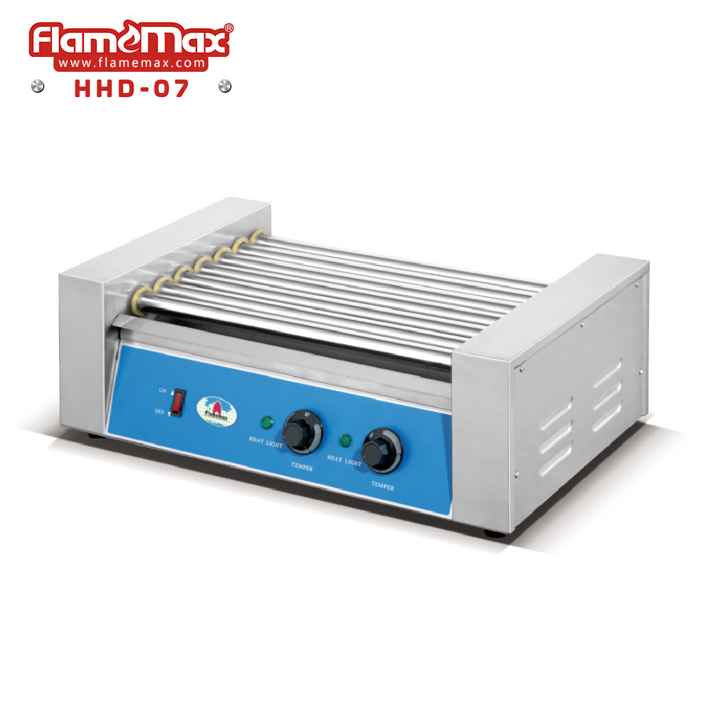 11-roller hot dog grill broiler with food warmer sansage broiler grill