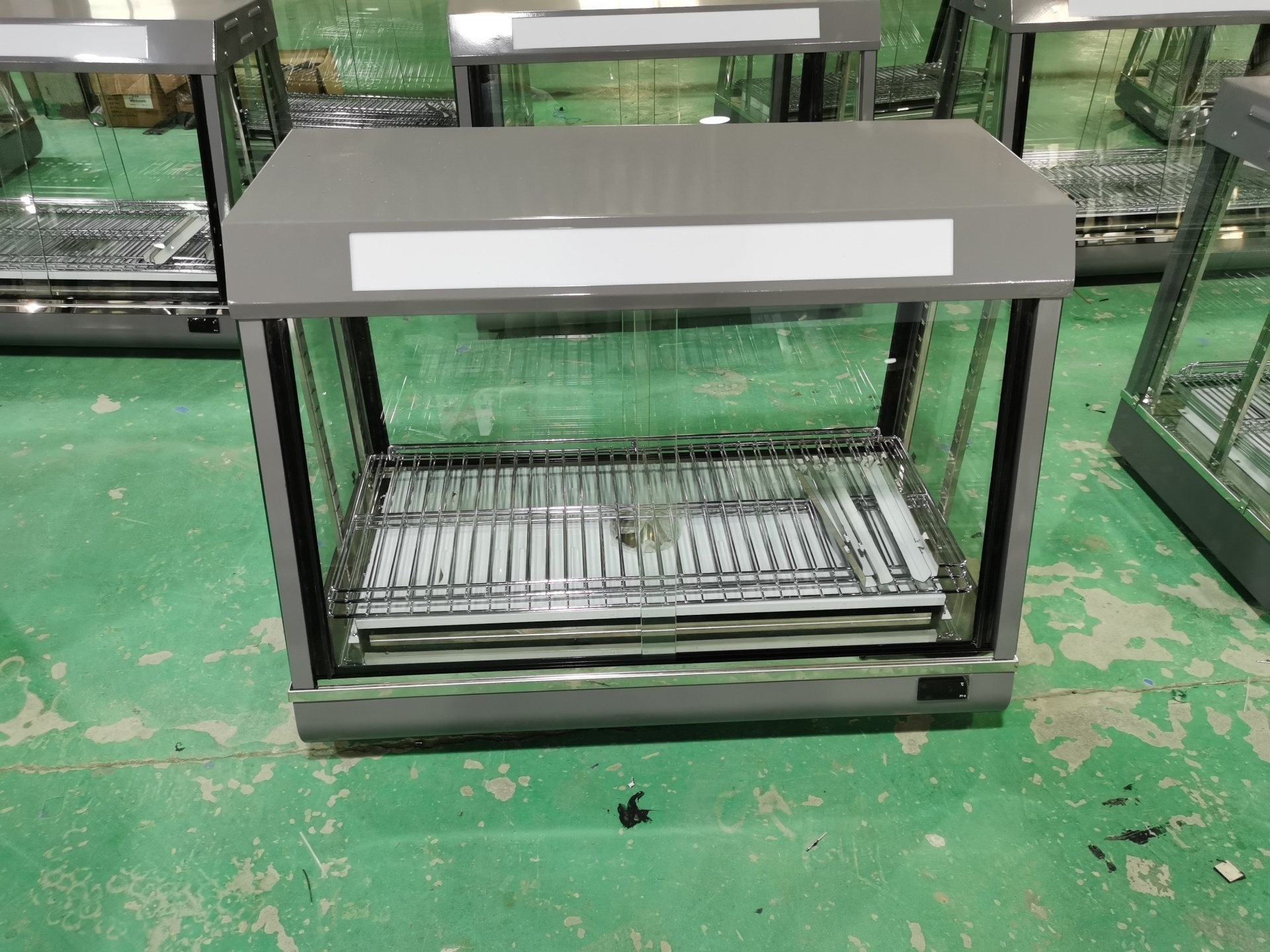 New Type Hot Food Display Counter Food Display Warmer Showcase With Door Slide Gate Design