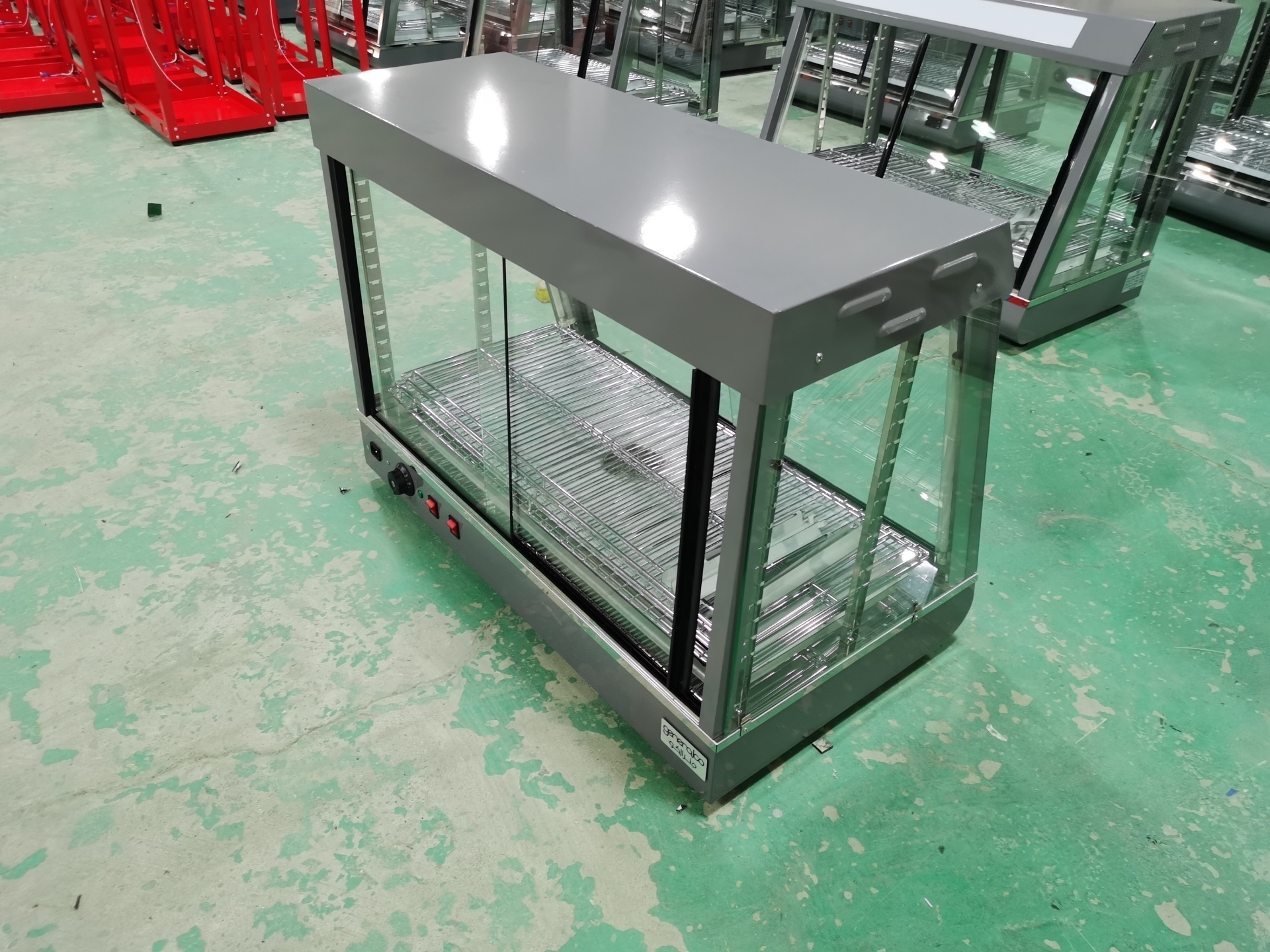 New Type Hot Food Display Counter Food Display Warmer Showcase With Door Slide Gate Design