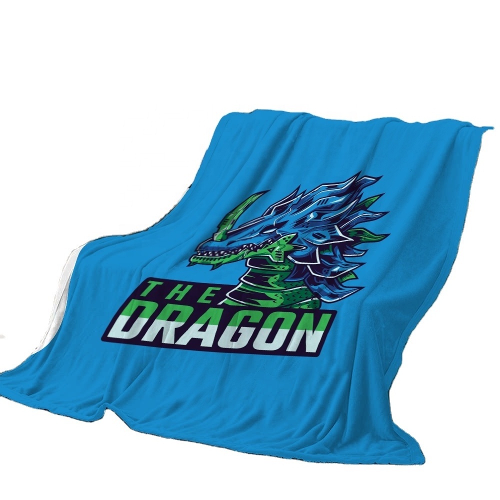 digitally printed blanket dragon print fleece blanket for kids