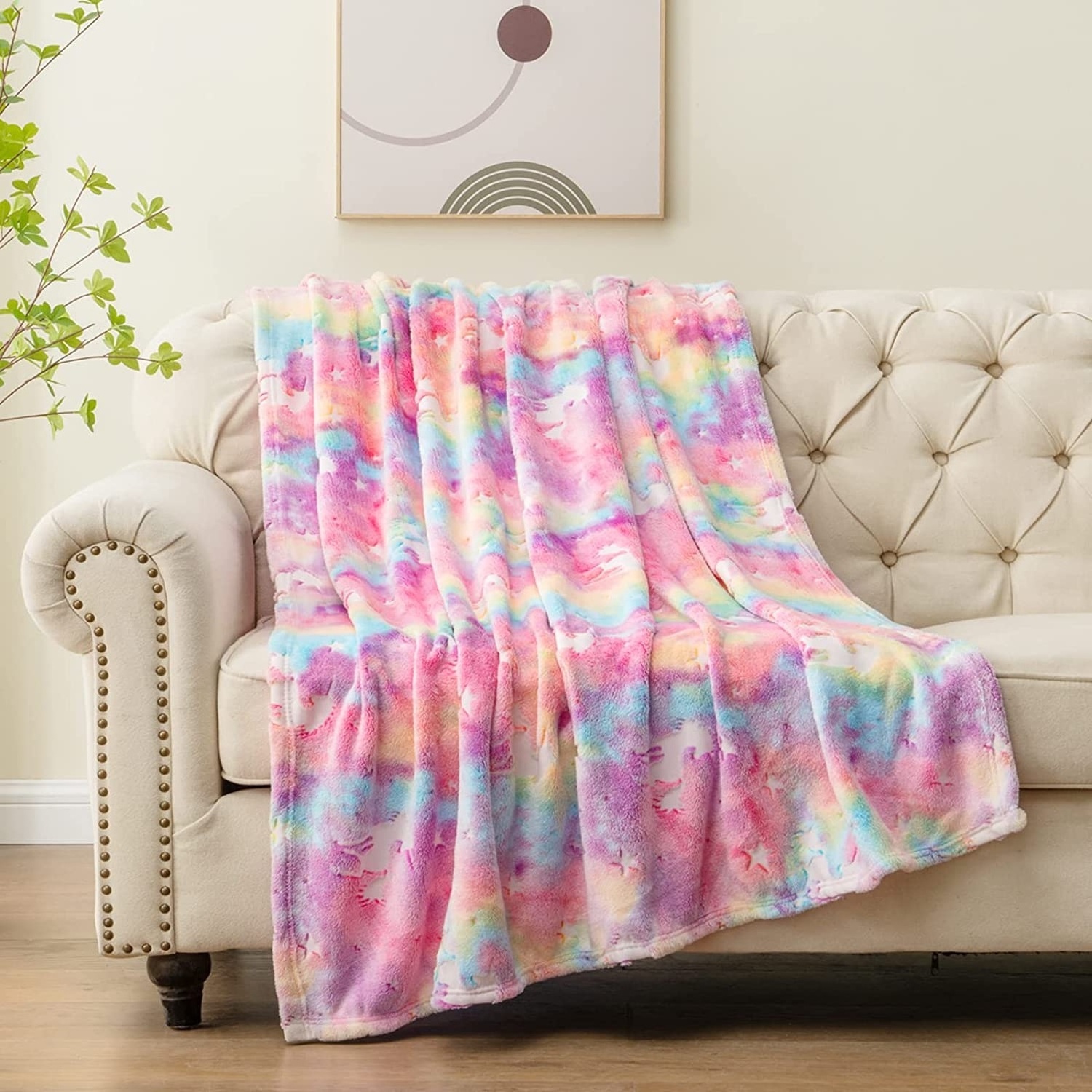 unicorn pattern magic  glow in the dark blanket stars luminous throw blanket dinosaur kids glow in the dark blanket