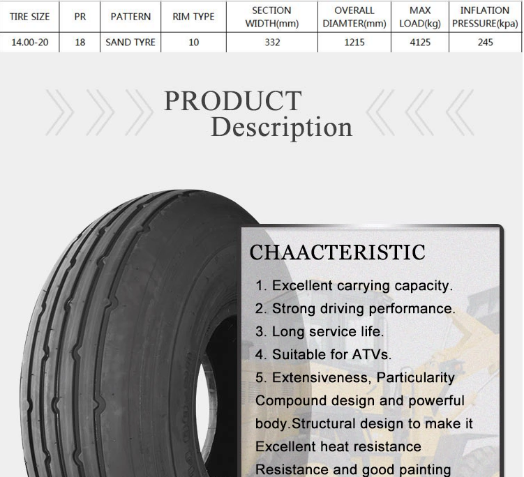 high quality with guarantee 1400-20-18PR TTF sand tire desert TIRE from china factory