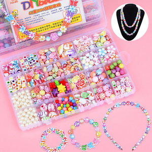 Diy Beads Kits 24 Grids Loose Acrylic Beads For Jewelry Making Set Multi-color Crystal Beads