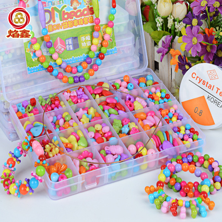 Diy Beads Kits 24 Grids Loose Acrylic Beads For Jewelry Making Set Multi-color Crystal Beads