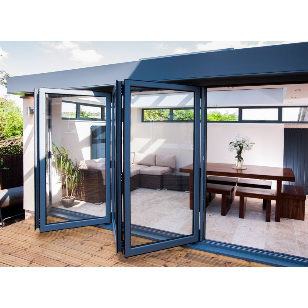 American Hot Sale  Aluminium Bi-Fold Door Glass Accordion Door Patio Folding Doors