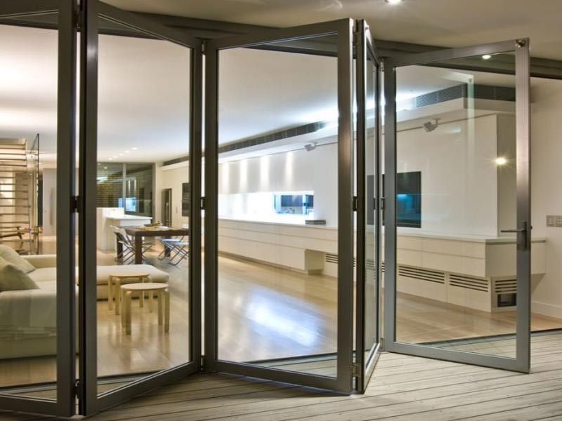 New design temporary exterior interior aluminum tempered lowes glazed folding door