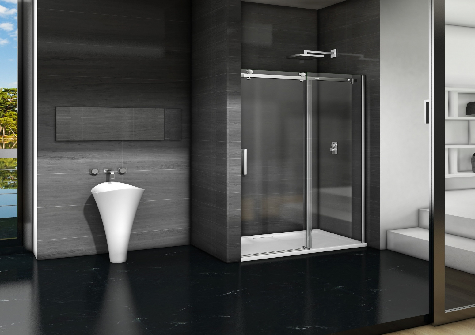 Most popular Walk-in attractive style frameless Temper glass shower door