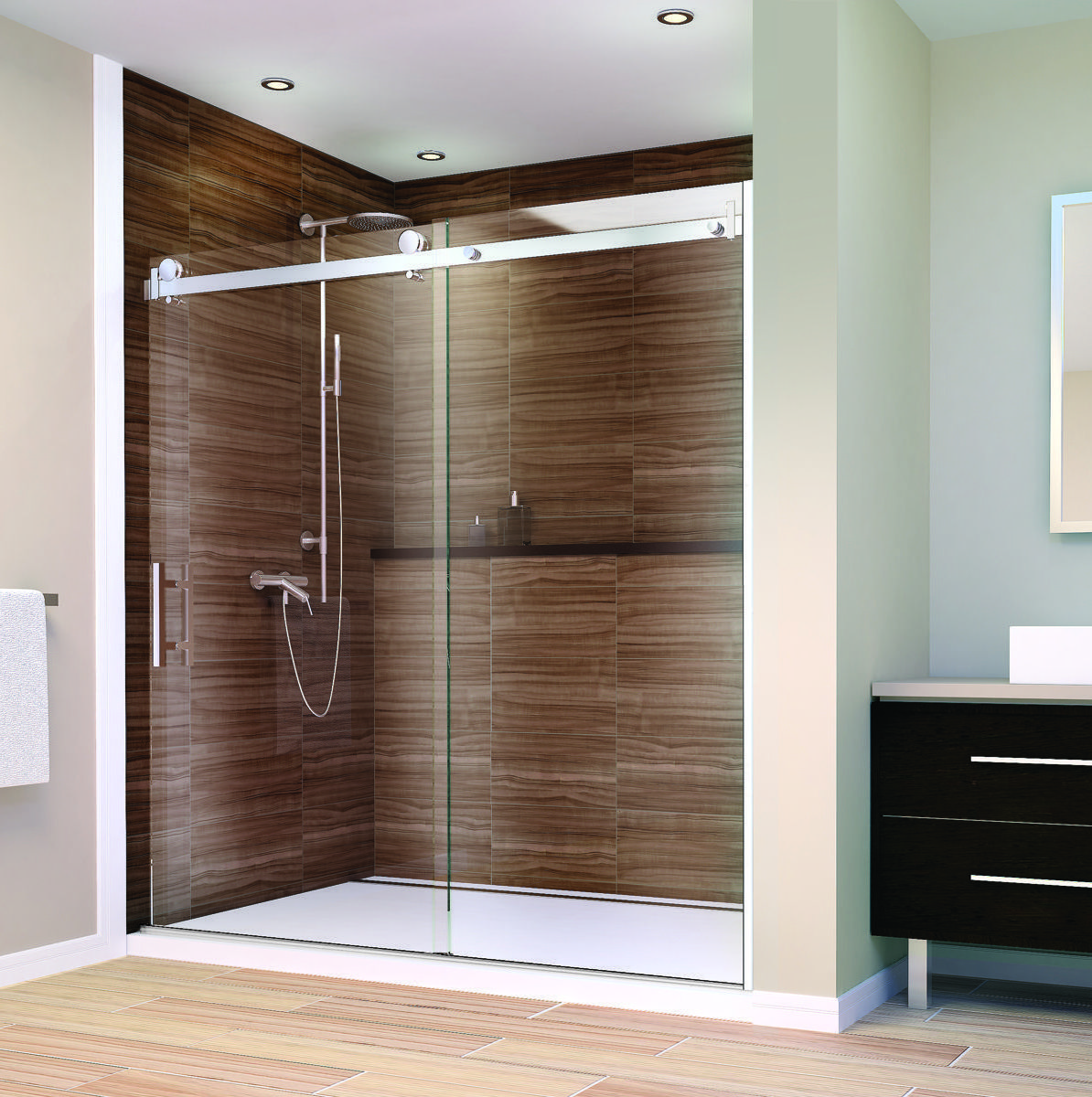 factory direct sale bathroom clear tempered glass frameless sliding shower door