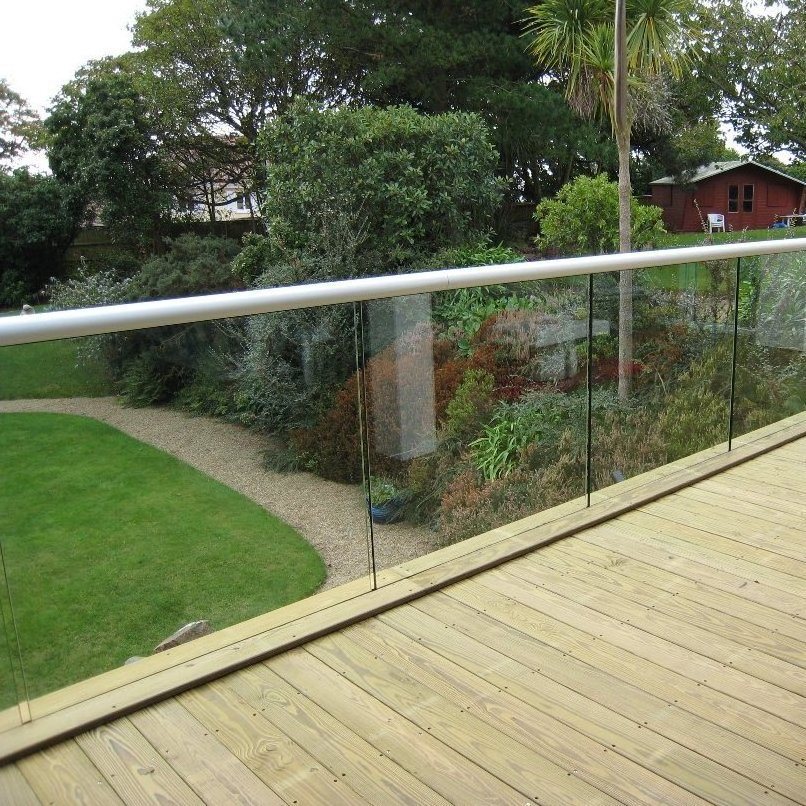 Wholesale u channel aluminium frameless glass railing for deck balcony