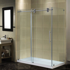 Most popular bathroom frameless glass sliding glass shower doors with 8/10mm tempered glass for hotels