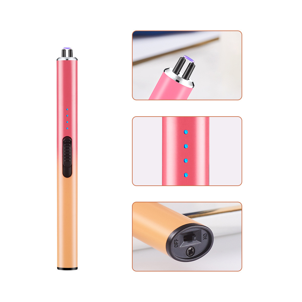 Long Pulse Igniter Electronic Windproof Lighter Candy Color Kitchen Outdoor Aromatherapy Candle Lighter