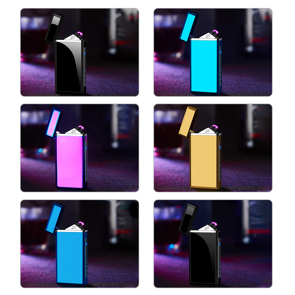 Wholesalers Fingerprint Touch Sensitive cross pulse dual Arc rechargeable electronic usb lighter