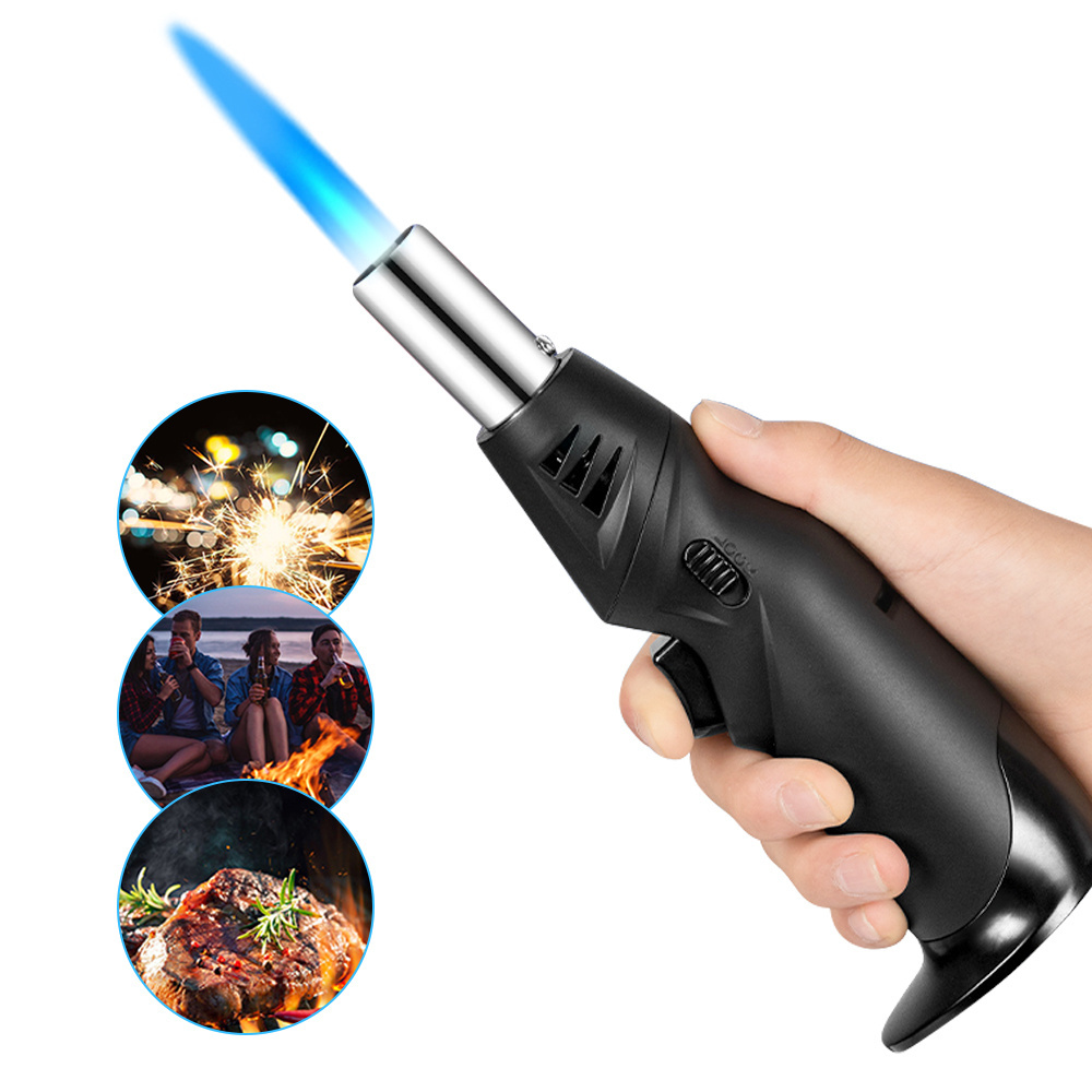 45 Degree Angle adjustable Head jet Torch Lighter Butane Refillable Lighter for Baking Kitchen BBQ Camping