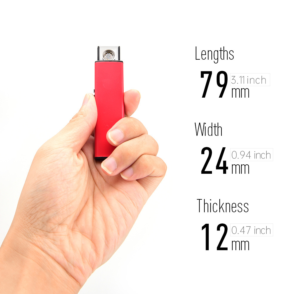 USB Lighter Environmental Lighter Windproof Push-pull Electronic Rechargeable Lighter Portable Thin Style Metal Cigarettes