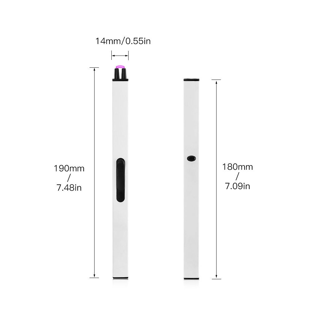 Chargeable Windproof Flameless BBQ Lighter Rechargeable USB Long Plasma Arc Electronic Lighter with Safe Button