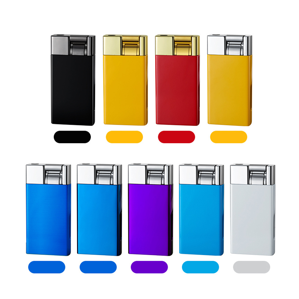 Zinc Alloy Custom Micro Blue Flame butane blow torch lighter Refillable Turbo Cigarette pocket Jet Flame Gas lighter