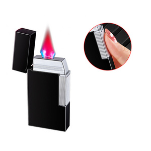 Manufacturer Red Flame Cigar Turbo windproof lighter Retro Refillable Butane Gas Lighter Jet torch gas lighter