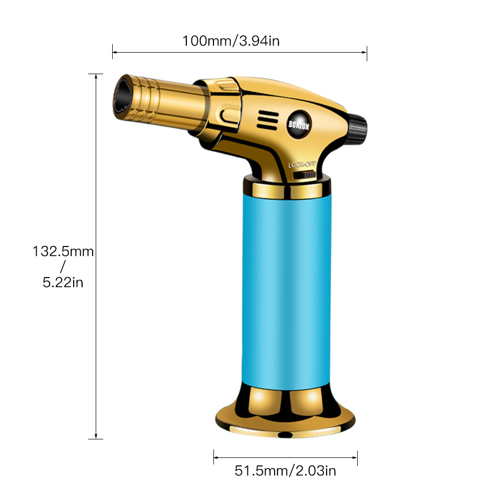 Customizable Luminous Adjustable Flame Gas Kitchen Butane Blow Jet Torch Lighter Novelty Party Custom Refillable Lighters Logo