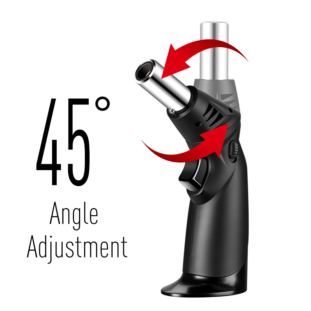 45 Degree Angle adjustable Head jet Torch Lighter Butane Refillable Lighter for Baking Kitchen BBQ Camping