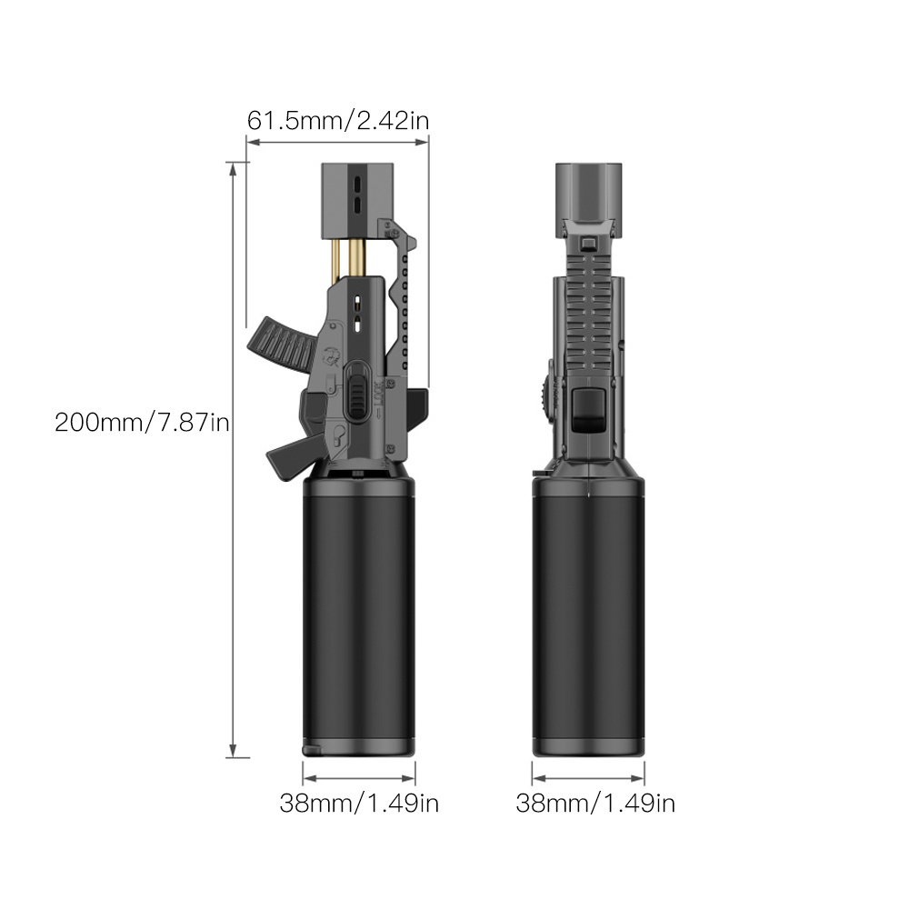 Windproof straight Gun Style Mini Jet Lighter Windproof Refilling Adjustable Butane Torch Lighters