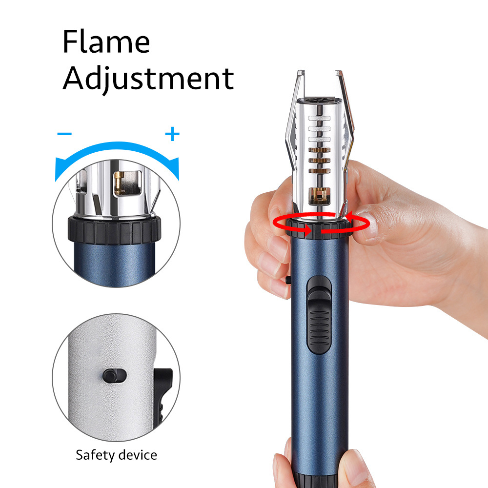 Red Flame Windproof Lighter LED Lights Cool Styling Butane Gas Cigarette Lighter